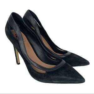 AVA & AIDEN Leather and Suede Heels in Black    Size 9